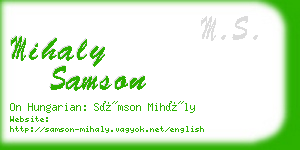 mihaly samson business card